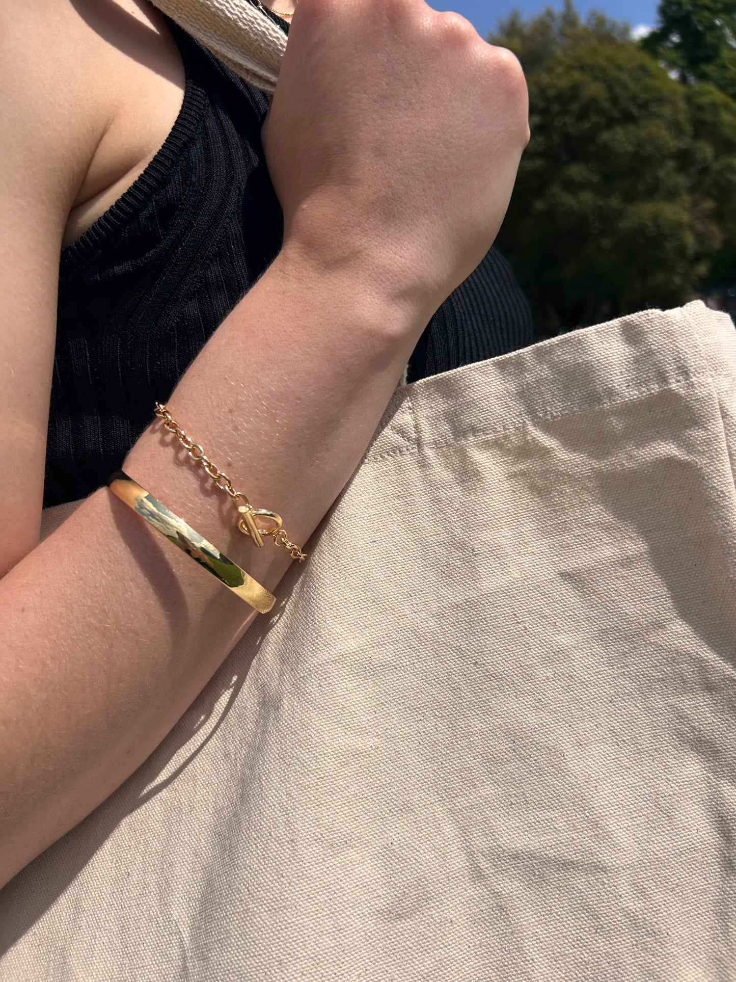 2 x Capsule Gold Bangle